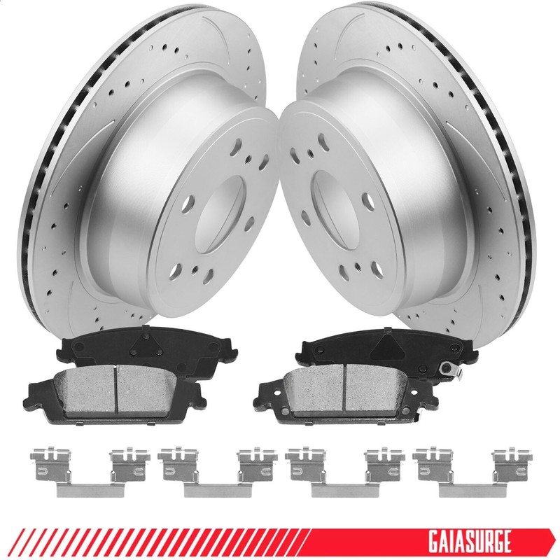 Rear Brake Rotors + Brake Pads for CADILLAC ESCALADE/CHEVROLET SILVERADO 1500