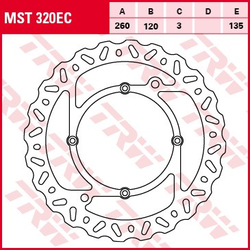 Fixed front brake disc 260 - 120 - 3mm - 135mm front gallery