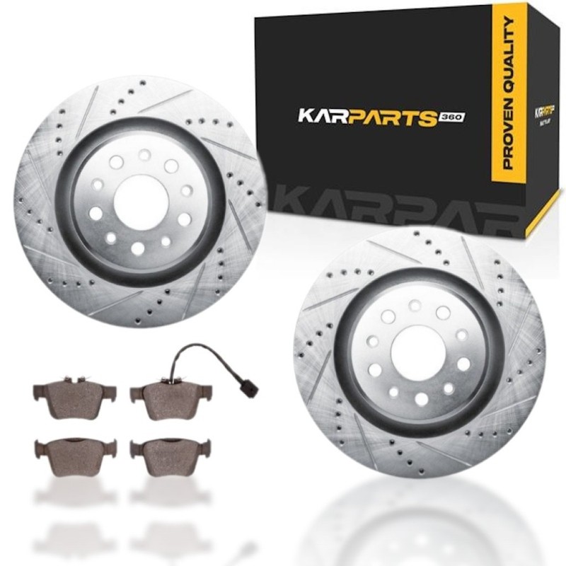 For Maserati Ghibli 2017-2022 Rotor Set | Drilled And Slotted | With Brake Pads