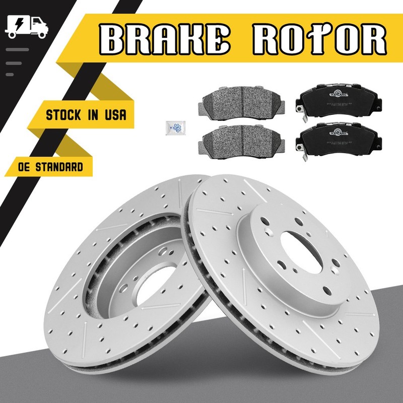For 1998-2002 Honda Accord 3.0L 11.10″ Front Drilled Disc Brake Rotors Pads Kit