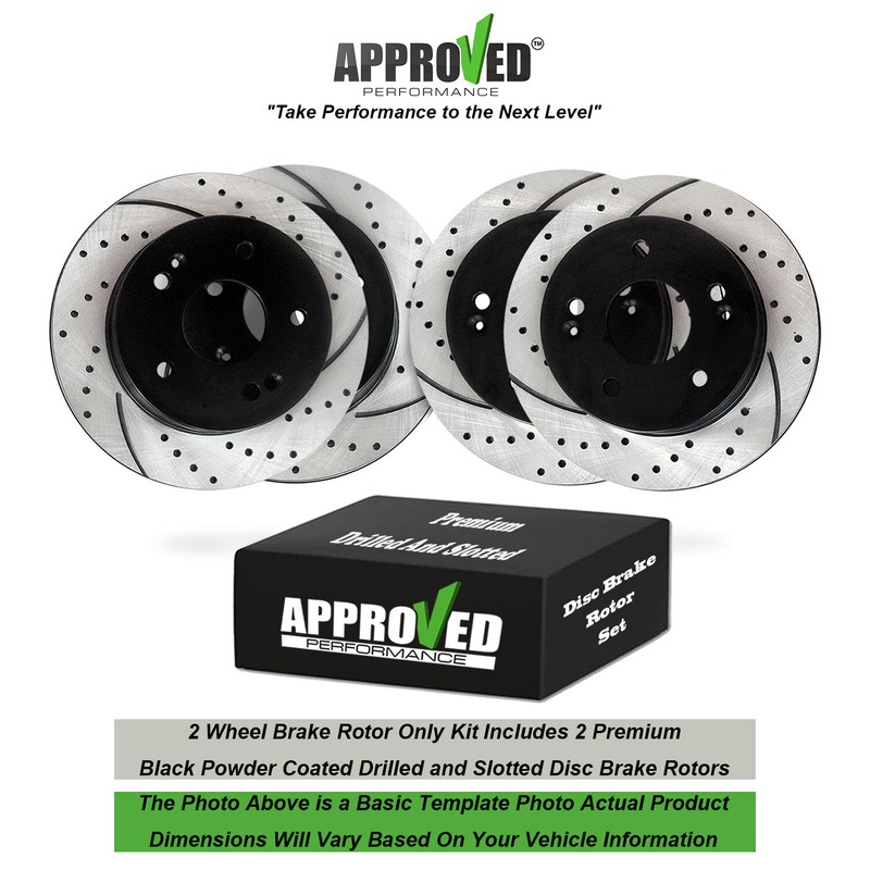 Front and Rear Set Drilled & Slotted Brake Rotors Fits 2010 Sportage FWD Only