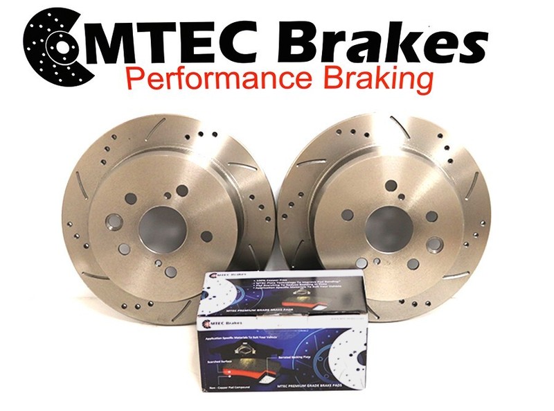 Alfa Romeo 156 2.0 Ts 01-02 Front Pads Brake Discs Mtec Drilled Mustache
