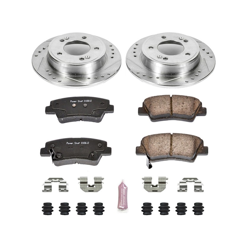 Powerstop Front Rear 4 Wheel Brake Disc Rotors & Pads Kit for 2018 Kia Forte5 gallery