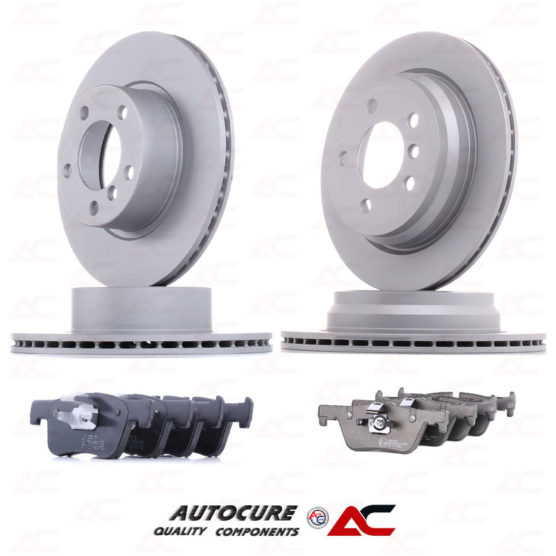 FOR BMW 4 SERIES 420I COUPE (F32) DRILLED/GROOVED COATED DISCS + BREMBO PADS SET