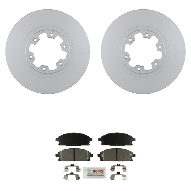 Bosch Front Quietcast 299.8mm Rotors Blue Semi-Met Disc Brake Pad Kit For QX4
