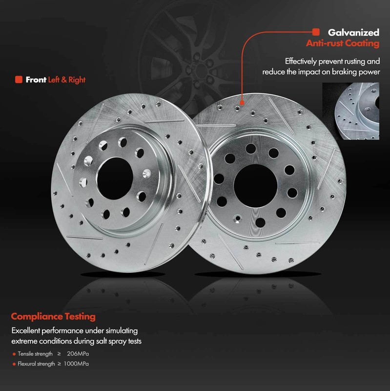 Front Drilled Brake Rotors for Volkswagen Jetta 2011 2012 2013 2014 2015 2.0L gallery