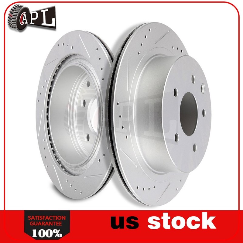 Rear Brake Discs Rotors Set Kit For 2003 2004 2005 G35 350Z Drilled And Slotted