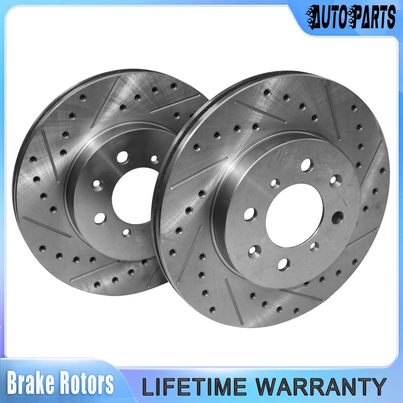 2x Front Drilled Rotors for Honda Civic 90-05 Fit Insight Acura EL 97-05 Integra