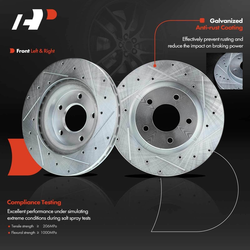 A-Premium Front & Rear Drilled Brake Rotors & Ceramic Pads for Jeep Compass Chry gallery