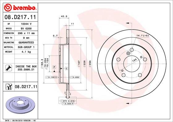 Premier Rear Brake Discs Fits Honda Civic 2015-2016 2.0 42510TV8E00 gallery