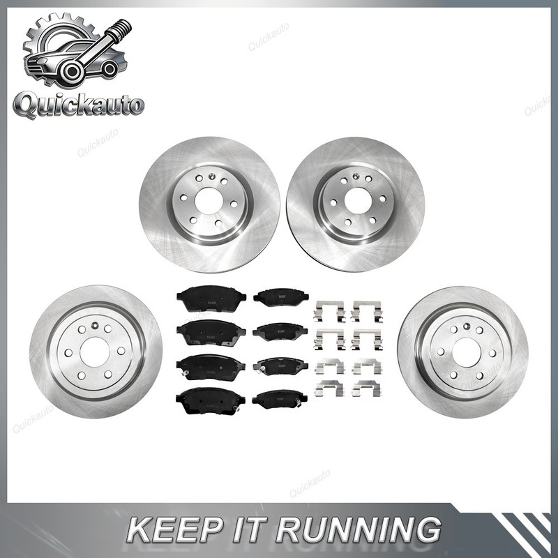 Front & Rear Rotors Ceramic Brake Pad for 2010 – 2014 2015 2016 Cadillac SRX New