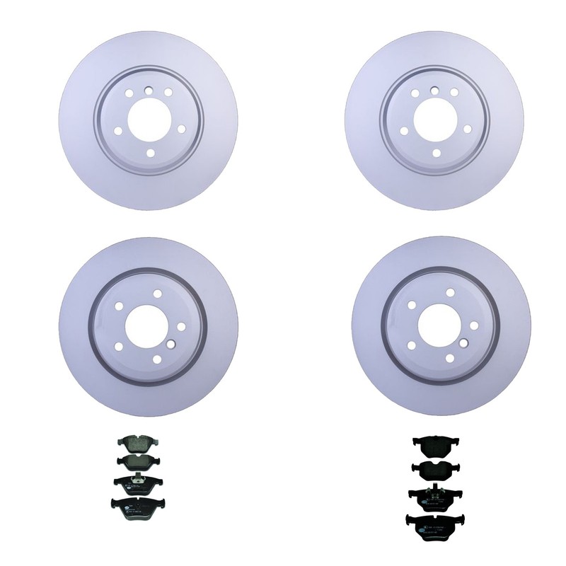 Hella Front And Rear Rotor Low-Met Disc Brake Pad Kit for BMW E84 X1 E93 335is