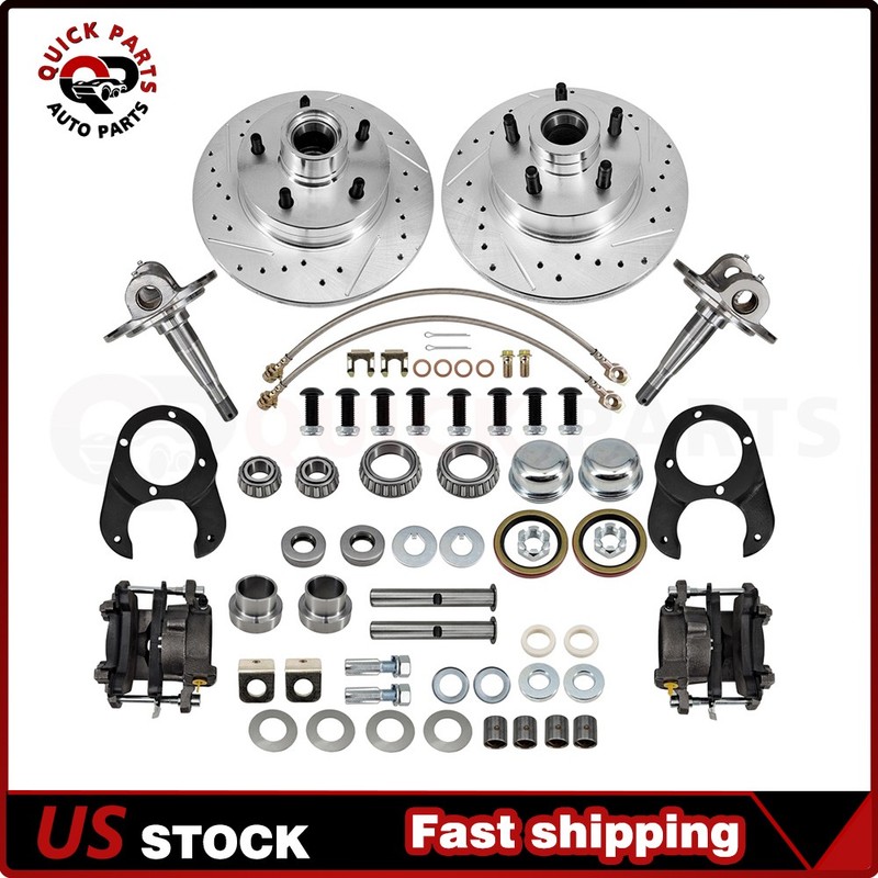 For 1937-1948 Ford Spindle Disc Brake Kit 5 on 4-3/4, Metric, w/Spindle New