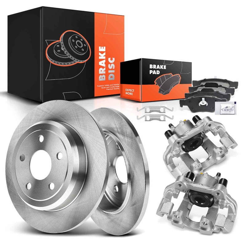 Rear Disc Brake Rotor & Pad+Caliper for Dodge Durango Jeep Grand Cherokee 11-17