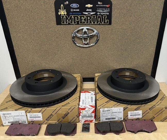 2003-2009 LEXUS GX470 GENUINE OEM FRONT BRAKE ROTORS & OEM BRAKE PAD KIT