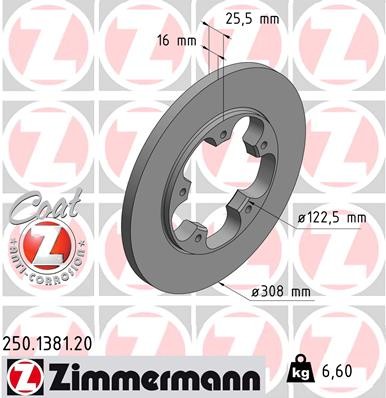 Zimmermann 250.1381.20 Brake Disc for Ford