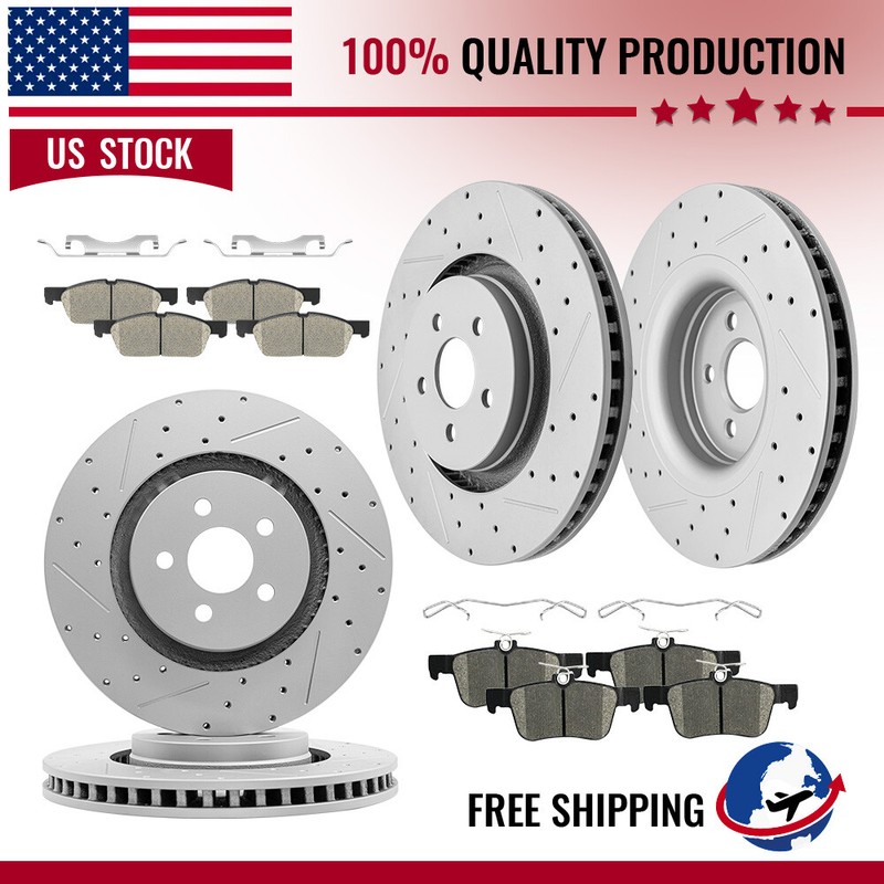 Front & Rear Disc Rotors Brake Pads for Ford Edge 2015-2018 Lincoln MKX Nautilus