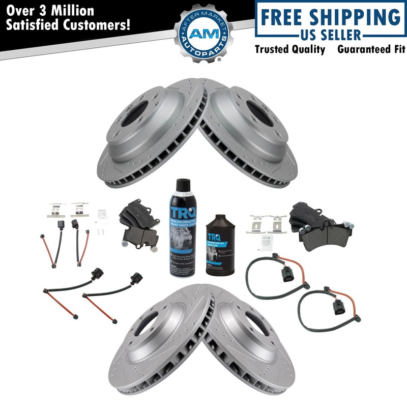 Front and Rear Brake Pad & Rotor Kit Fits 07-09 Audi 03-10 Porsche Volkswagen
