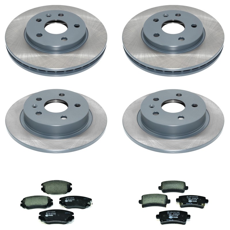 DuraGo Front Rear Rotors Hella Low-Met Brake Pads Kit for LaCrosse Malibu Regal