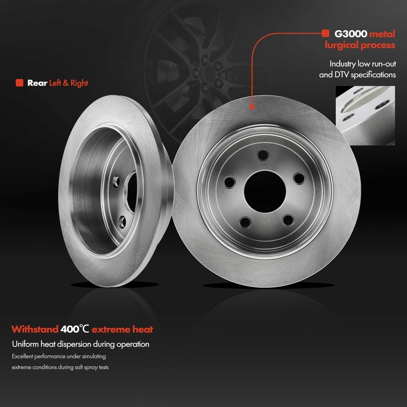 Rear Disc Brake Rotors & Brake Pads for Jeep Wrangler JK 2018 Wrangler 07-17 gallery