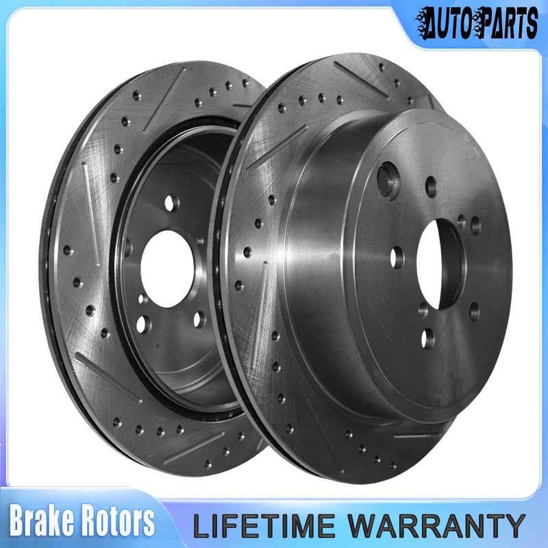 259mm Rear Drilled & Slotted Disc Brake Rotors for Mini Cooper 2014-2019 1.5L