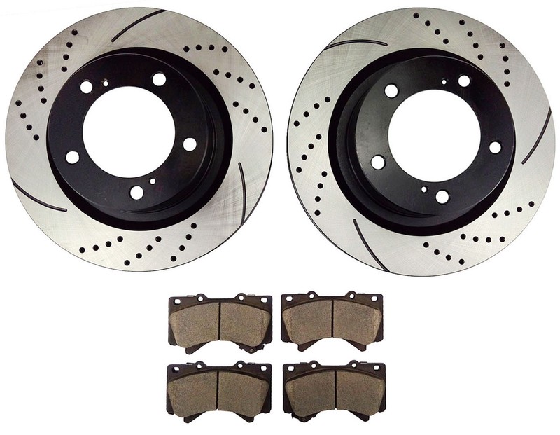 Front Brake Rotors and Ceramic Pads for 2007 2008 2009 2010 – 2017 Toyota Tundra