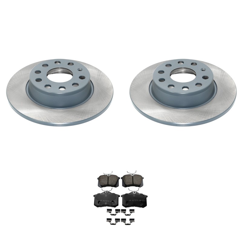 DuraGo Rear Rotors Akebono EURO Ceramic Disc Brake Pads Kit For Eos Golf Jetta