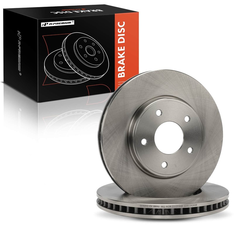 A-Premium Front Disc Brake Rotors for Chevy City Express 2015-2018 Nissan LEAF gallery