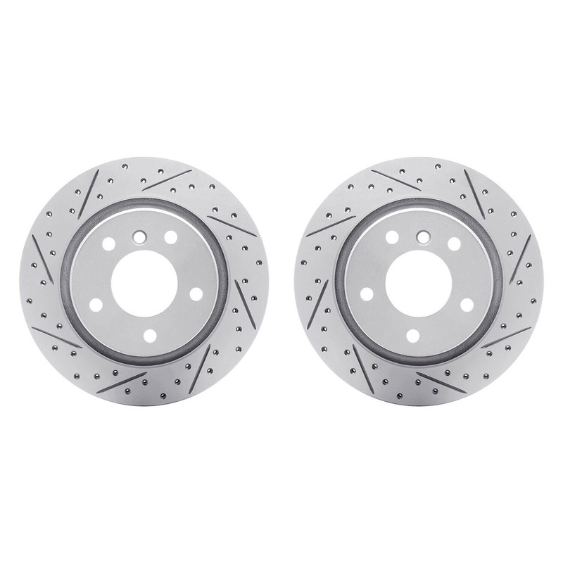 For BMW 325Ci 01-06 R1 Concepts Drilled & Slotted Rear Brake Rotor Set