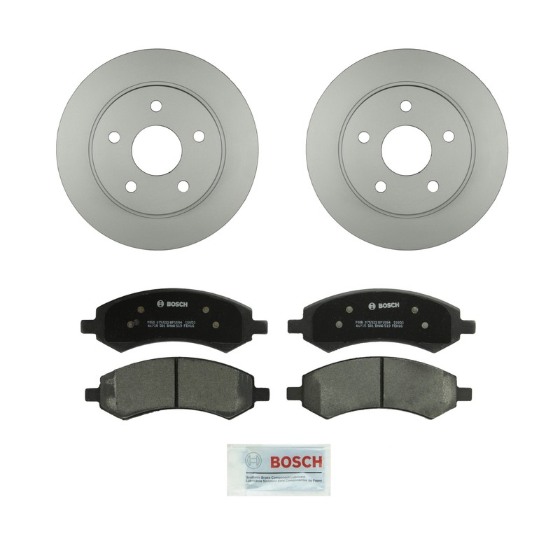 Bosch Front Brake Kit Vented 335mm Disc Rotors and Semi-Met Pads For Dodge Ram