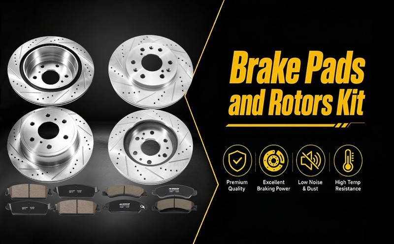 Front & Rear Drilled Rotors Low Dust Pads Compatible Avalanche Escalade gallery