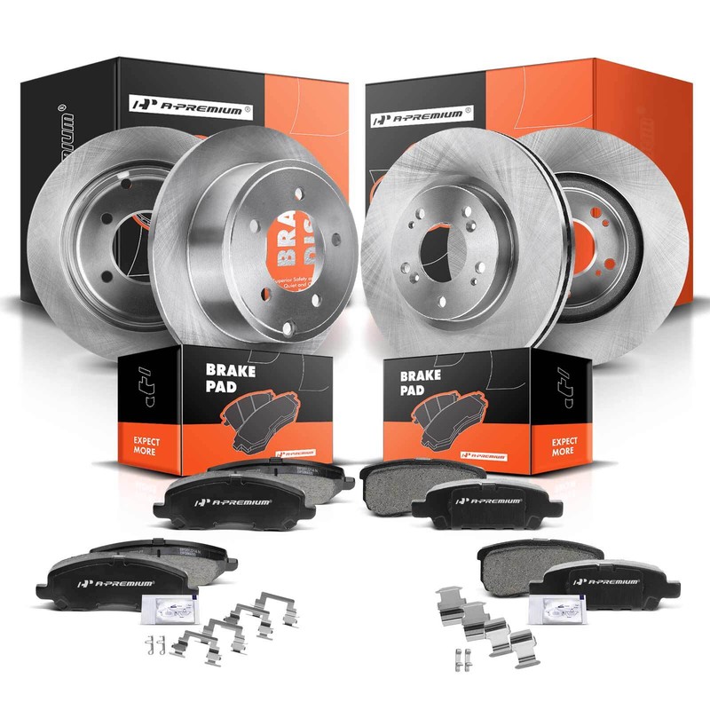 Disc Brake Rotor & Ceramic Brake Pads Front & Rear for Chrysler 200 Dodge Jeep