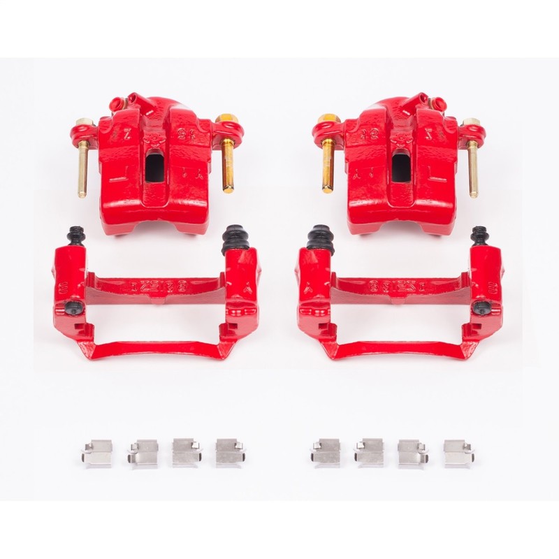 Power Stop S1704 Performance Front Brake Calipers Powder Coated Red Pair