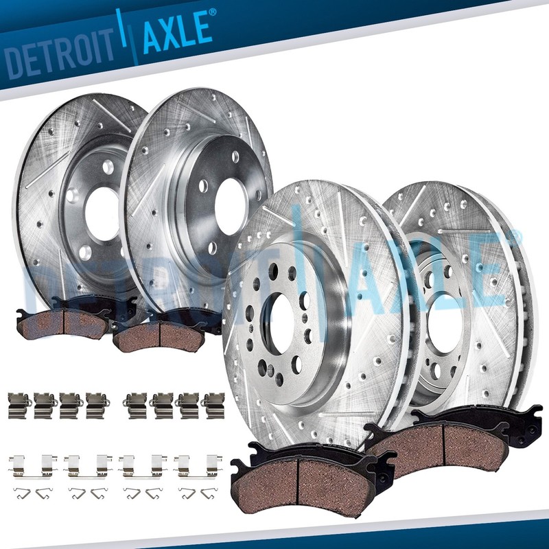 8pc Front Rear Drilled Disc Rotors Brake Pads Kit for 2017 – 2021 Honda Clarity