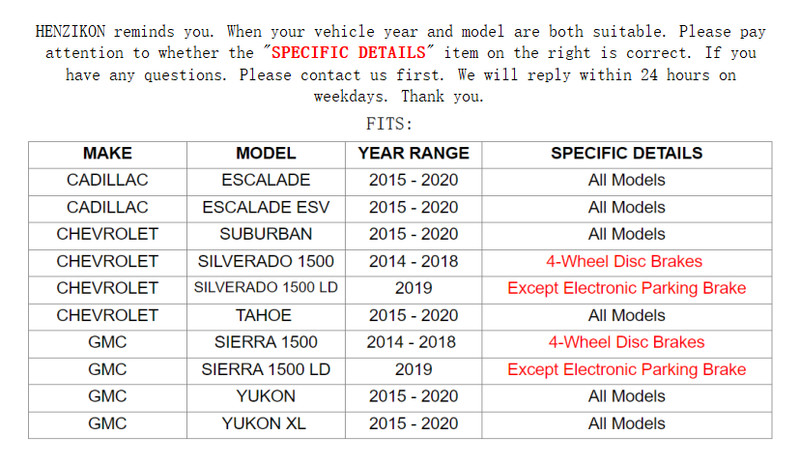 Rear Drilled Rotor Ceramic Brake Pads for 2015 - 2020 Cadillac Escalade ESV 6.2L gallery