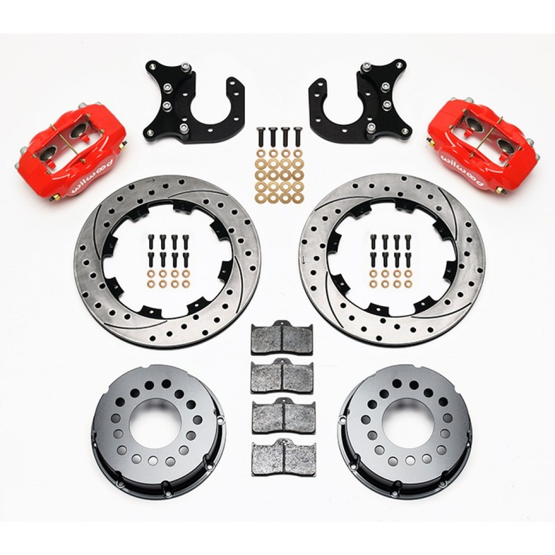 Wilwood For Ford Brake Kit Dynalite Forged P/S Rear Drilled Red New Big 2.50in gallery