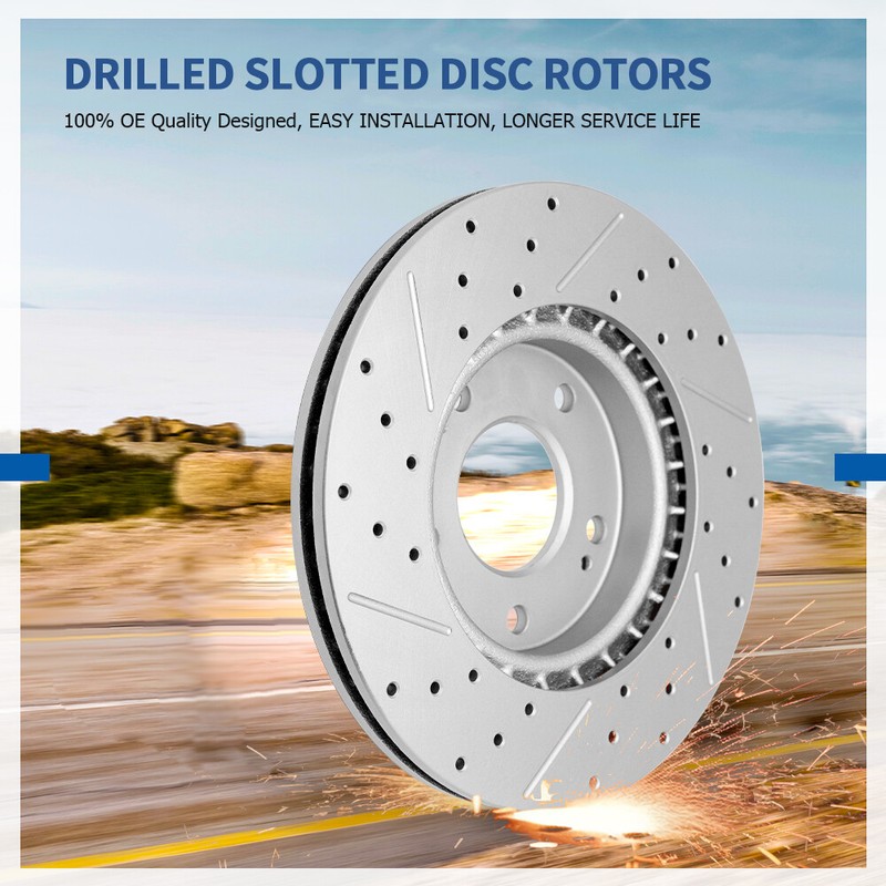 Front Rotors&Brake Pads For 2011-2019 Chevy Silverado 3500 HD GMC Sierra 2500 HD gallery