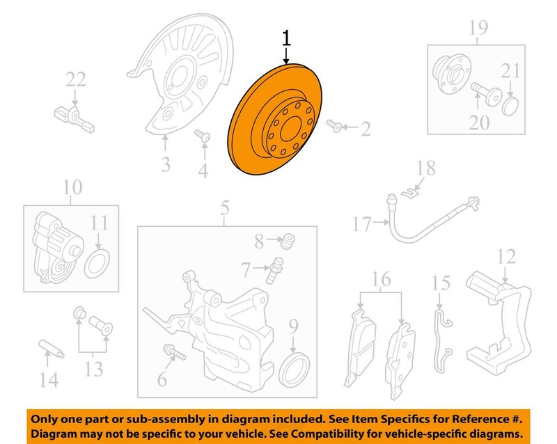 VOLKSWAGEN OEM 19-24 Jetta Rear Suspension Brake Components-Rotor 5QN615601