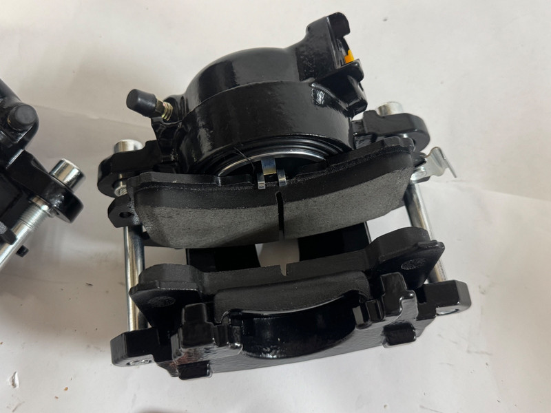 Mustang II GM Metric BLACK Brake Calipers Steel Caliper Brackets for 11" Rotors gallery