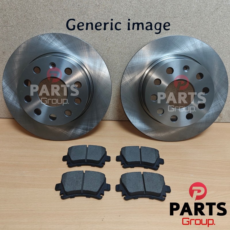 FOR VW GOLF PLUS 2.0 TDI 05-13 MK5 REAR BRAKE DISCS 253MM X2 PLUS NEW REAR PADS