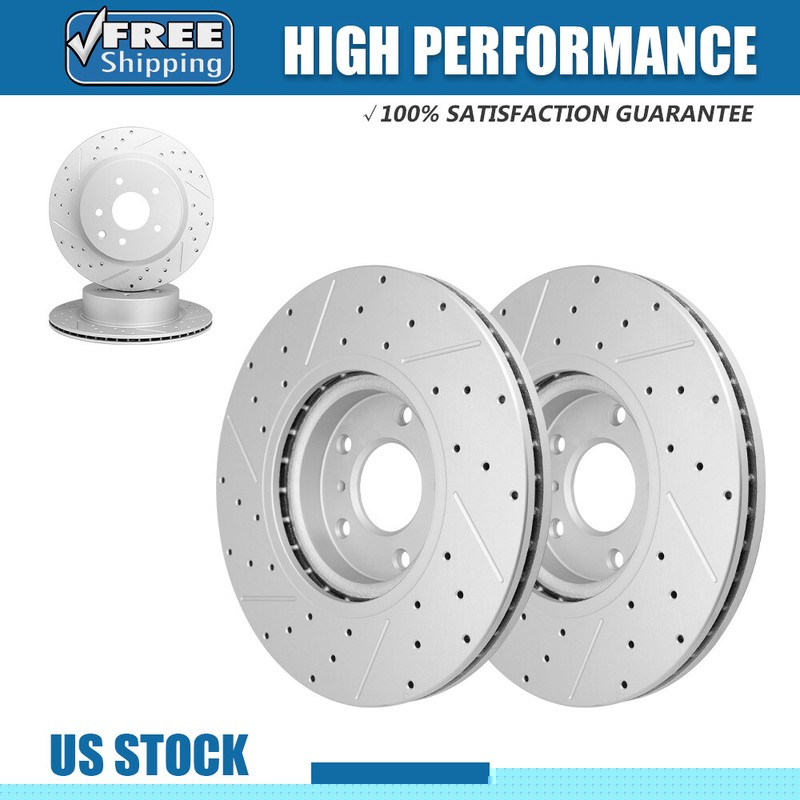 Front & Rear Drilled Slotted Brake Rotors for Nissan 370z INFINITI G37 G35 Q40