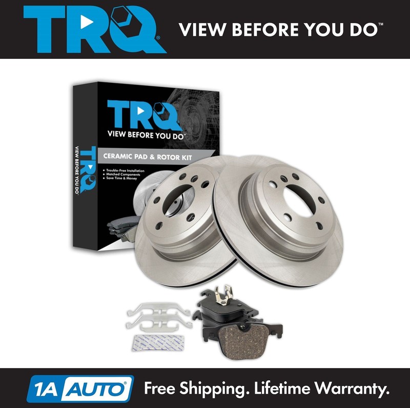 TRQ Rear Brake Pad & Rotor Kit Ceramic Fits BMW