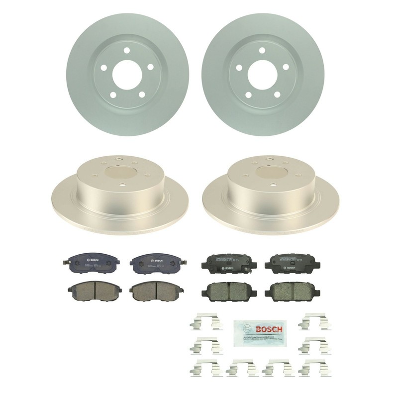 Bosch Front 296mm Rear 292mm Disc Rotors Ceramic Pads Brake Kit For Juke Sentra