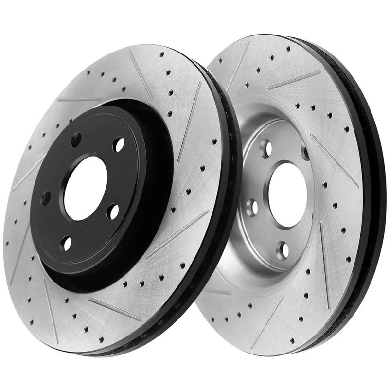 11.89"Front 12.44" Rear Drilled Rotors Brakes Ceramic Pads Fit Jeep Wrangler gallery