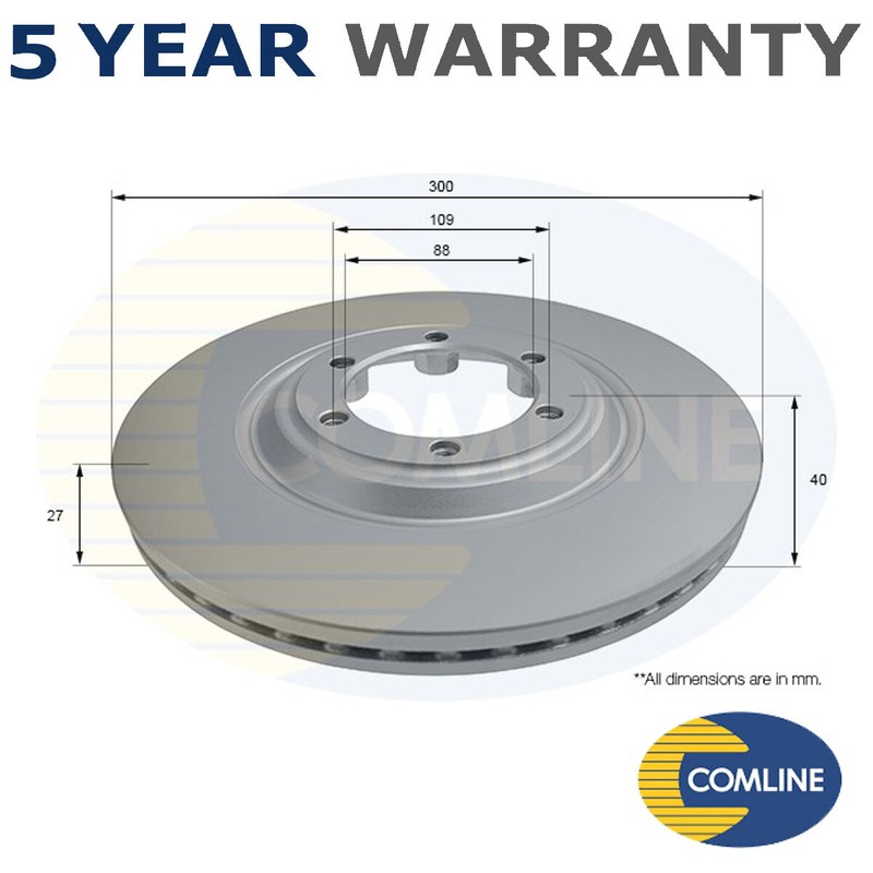 Comline Front Brake Disc Fits Isuzu D-Max 2012- 1.9 D 2.5 CRDi #1 8981246633