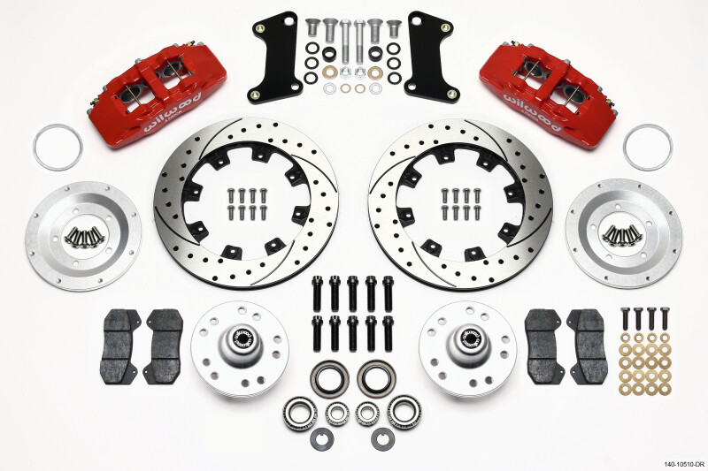 Wilwood Dynapro For 6 Front Hub Kit 12.19in Drilled Red 67-69 Camaro (*Line Kit
