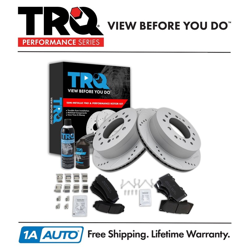 TRQ Performance Front and Rear Brake Pad & Rotor Kit Fits 2003-2009 Toyota
