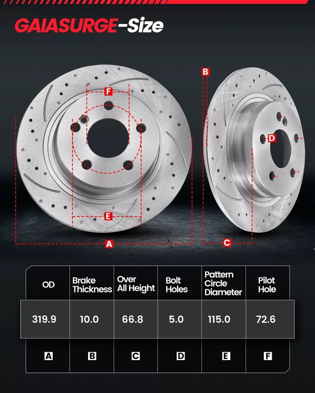 Rear Disc Brake Rotors Brake Pad for 06-20 Dodge Charger Challenger Chrysler 300 gallery