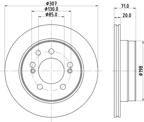 2X Mintex MDC3091C Rear Brake Discs 307mm Vented Fits Ssangyong Kyron Rexton Ii