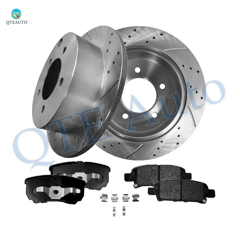 6 Rear 262mm Drilled Brake Rotors-D1037 7940 Brake Pad To 2011-2014 Chrysler 200